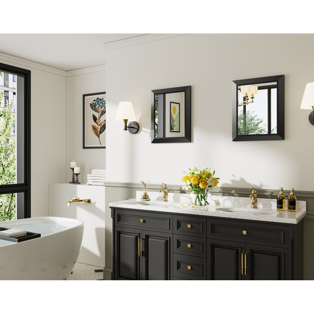 Modern & Contemporary Beveled Metal Framed Rectangular/Square Bathroom Vanity Mirrors with HD Tempered Glass